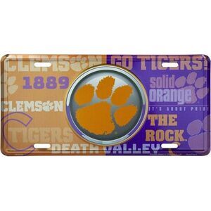 Clemson Tigers NCAA Bullseye License Plate